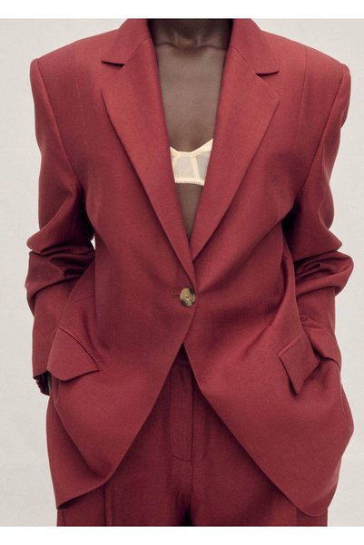 Linen Blend Blazer Jacket