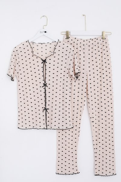 Reported Viscose Ribbon Pajama Set