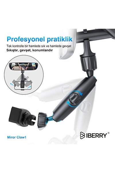 İBERRY MİROR CLAW 1 држач за телефон во автомобил со кука