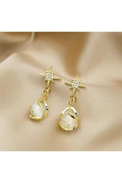 Mother of Pearl North Star Earrings