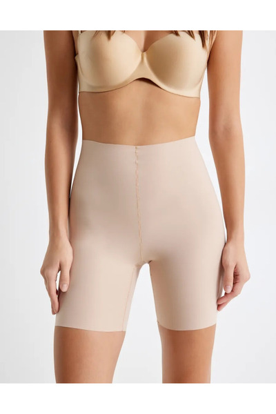 Anoky Model Flexible Light Firming High Waist Laser Cut Shorts Corset Skin Color