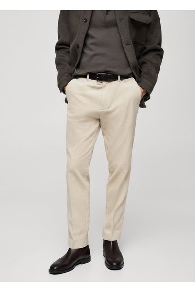 Corduroy Trousers with Regular Cut