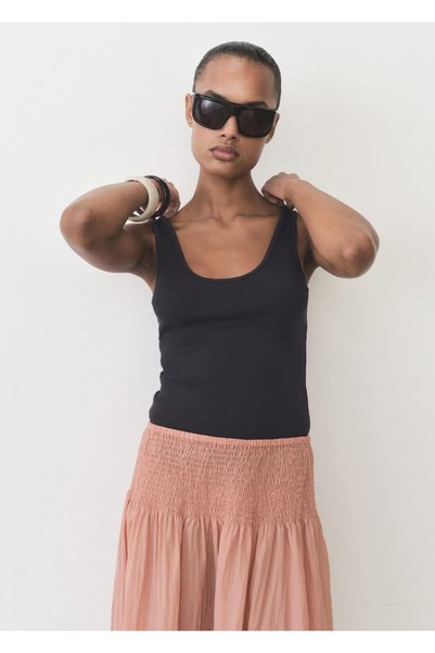 Cotton Blouse with Wide Straps