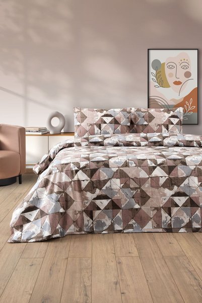 Lovely Patterned Double Duvet Cover Set - Double Duvet Cover Set with Elastic Sheet