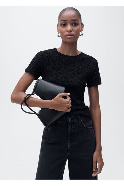 Textured Cotton Blend T-Shirt