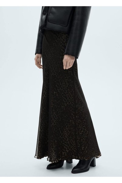 Leopard Print A-Line Skirt