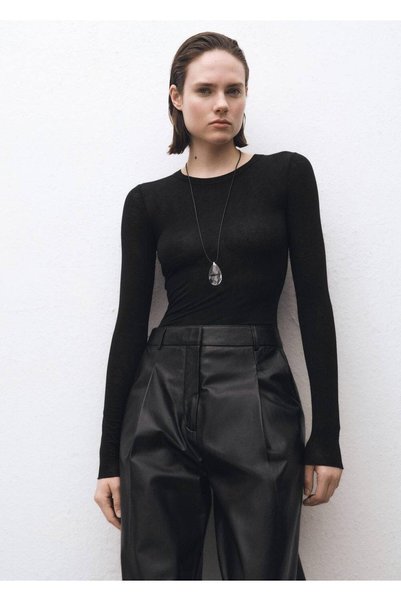 Long Sleeve Wool Blend T-Shirt