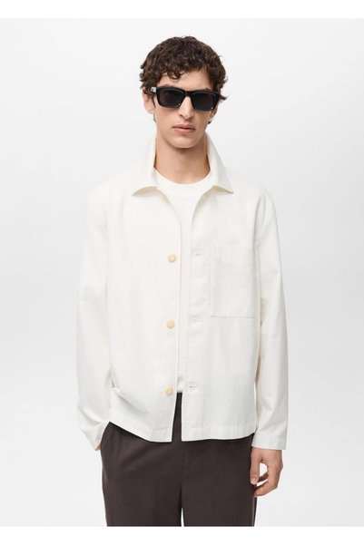 Linen Cotton Pocket Shirt Jacket