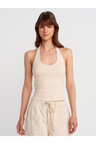 21052 Halter Neck Top-Stone