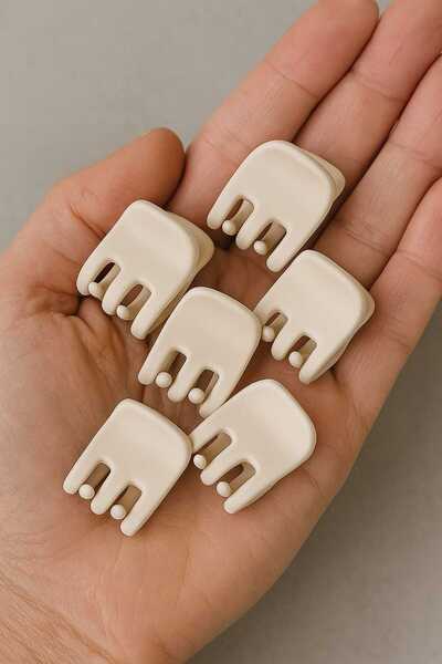 Women's White Claw Clip Set 6 Pieces