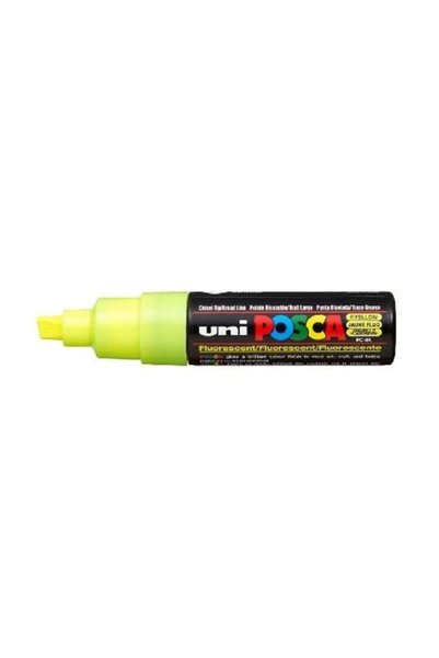 8 Mm Cut End Fluorescent Yellow - Posca Pc-8k Painting Marker