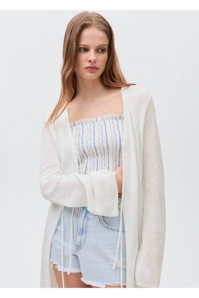 Long knitted cardigan