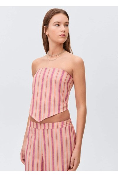 Striped straight cut pants