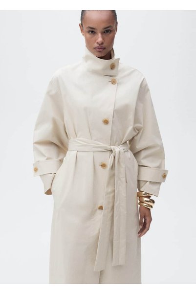 Oversize cotton trench coat