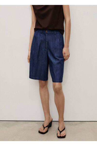Straight Cut Denim Rinse Wash Bermuda Shorts