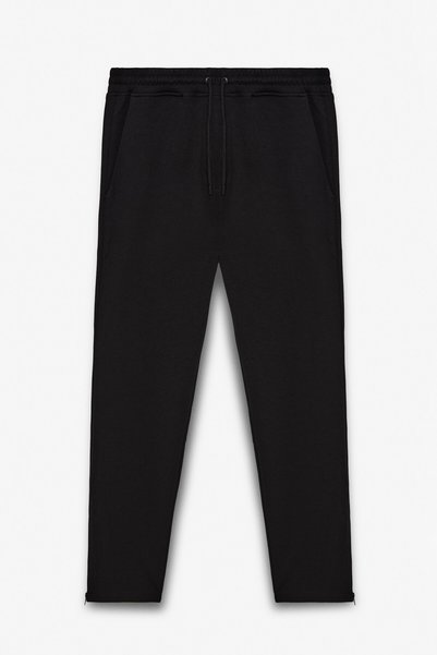 Lamare Men's Elastic Waist Regular Fit Black Sweatpants with Side Pockets