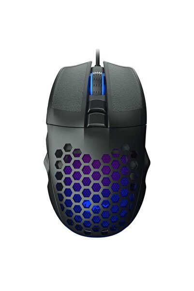 Ms107 жичен 3200dpi оптички гејмерски глушец со 7 копчиња и RGB LED осветлување црн