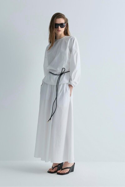 White Lara Flared Skirt