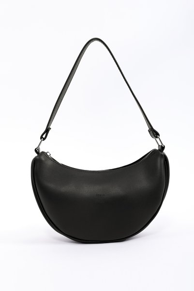 Black Shk26 Single Compartment Faux Leather Hand and Shoulder Bag