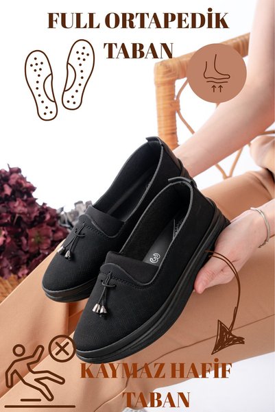 Women's Mother Orthopedic Anti-Sweat Tasseled Non-Slip Shoes Ballerinas