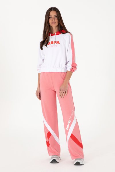Women's Pink Modal Blend Loose Fit Sweatpants 50300717-Vr041