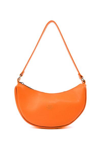 Orange Shk26 Single Compartment Faux Leather Hand and Shoulder Bag