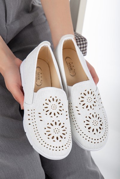 Women's Laser Cut Casual Shoes Mother Work-Office Orthopedic Daily Ballet Shoes