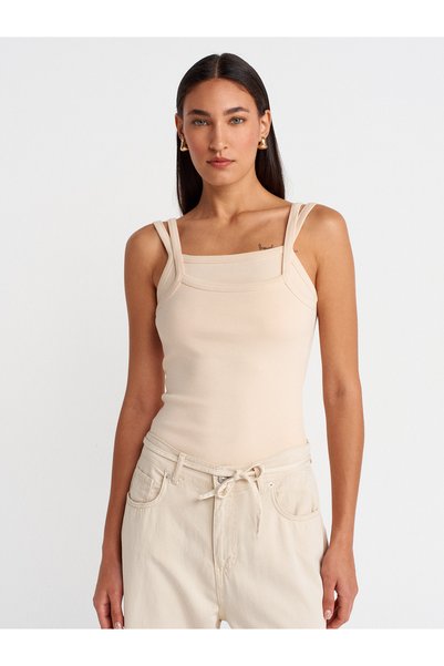 21105 Double Strap Tank-Top-Stone