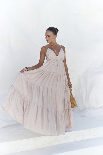 Siena Mink Strap Long Dress
