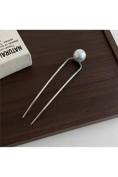 Silver Pearl Bun Buckle