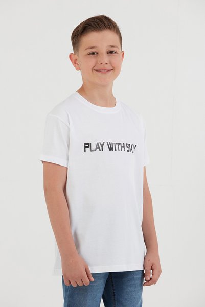 100% Cotton Play with Sky Printed Boy's T-Shirt