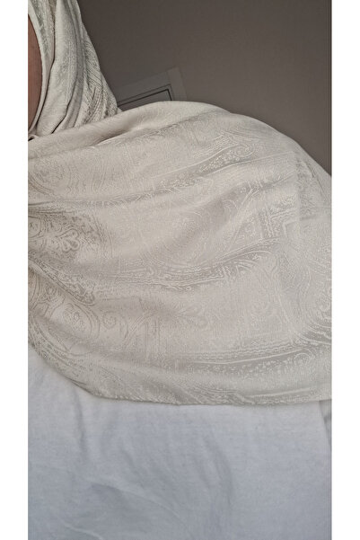 Etnik Monogram Safir Şal - Krem