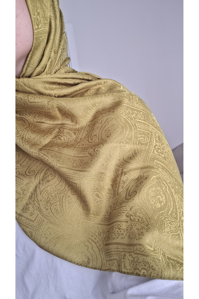 Etnik Monogram Safir Şal - Olive