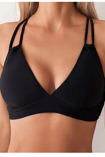 Bikini Top with Two Adjustable Straps (Removable Cover)