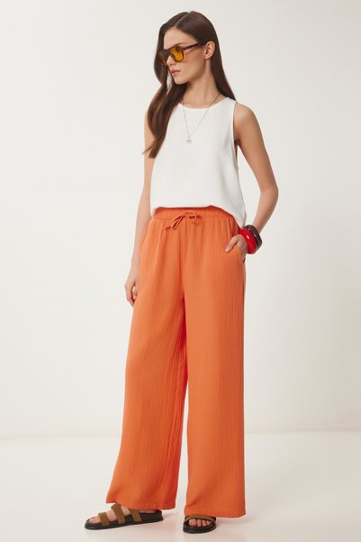 Muslin Palazzo Pants Oranj Lmx0008