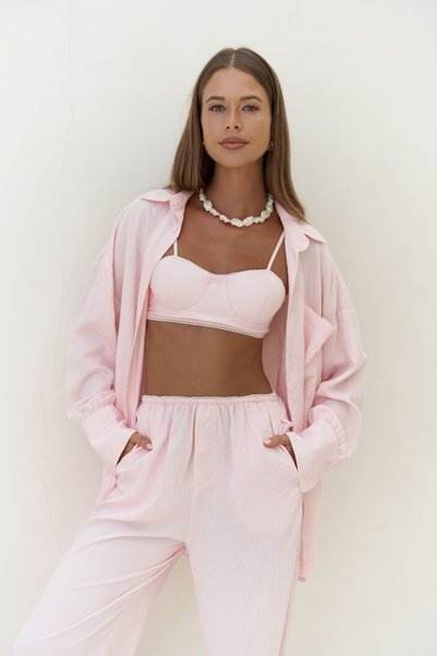 Melia Lace Detail Pink Triple Set