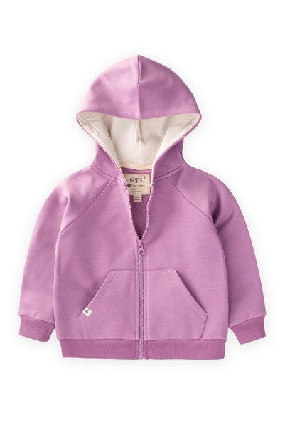 1-14 Years Purple Hooded Zippered Cardigan