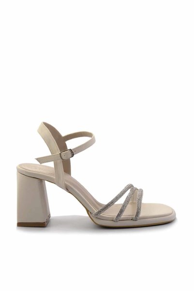 Matte Beige Women's Classic Heeled Shoes K05215164738
