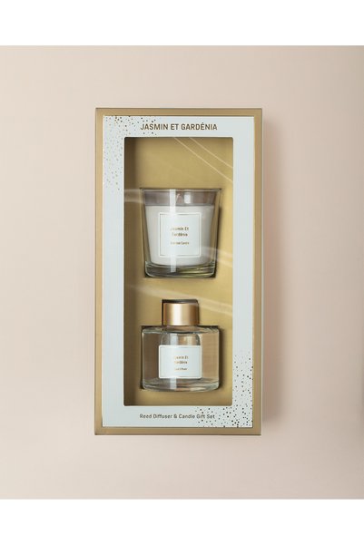 Répertoire Stick Room Fragrance and Candle Set - Jasmin Et Gardénia - 100 Ml/120 g