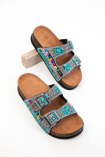 Black Women's Slippers 20709