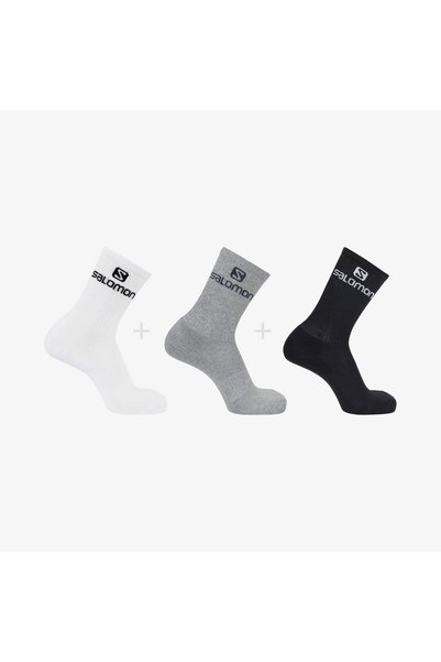 Lc1445300 Everyday Crew 3 Piece-Piece Unisex Socks Black-Grey-White