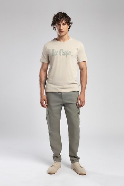 Ketgo Normal Waist Normal Cut Straight Leg 100% Cotton Khaki Men's Trousers