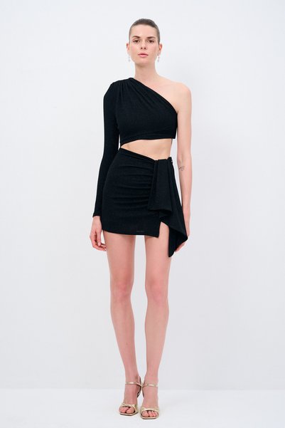 Night Zoom One Shoulder Mini Dress