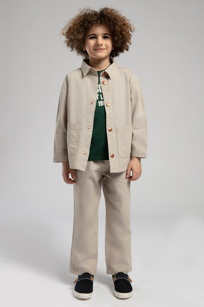 Beige Boy's Jacket 252 Lcb 231001