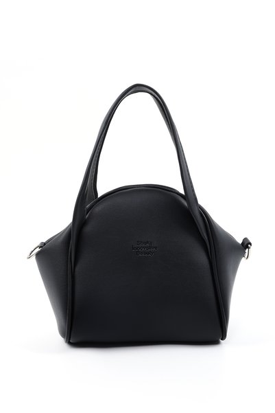 Black Shk132 Faux Leather, Zippered Single Compartment, Snap Detail, Hand, Arm and Shoulder Bag