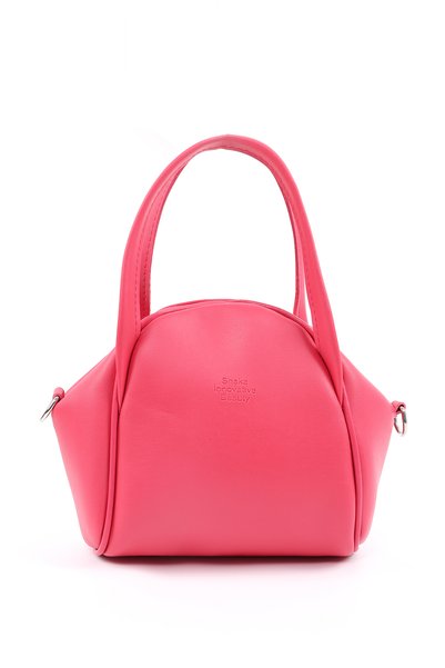 Fuchsia Shk132 Faux Leather, Zippered Single Compartment, Snap Detail, Hand, Arm and Shoulder Bag