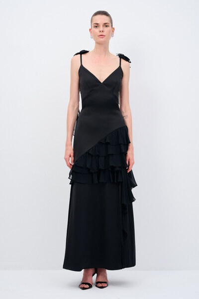 Night Zoom Long Dress with Flywheel Detail