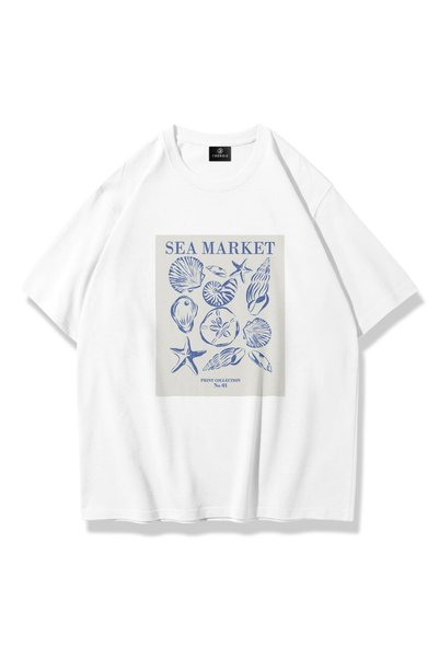 Unisex Sea Market Tshirt White