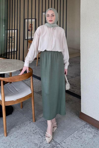 Siena Linen Hijab Shirt Stone