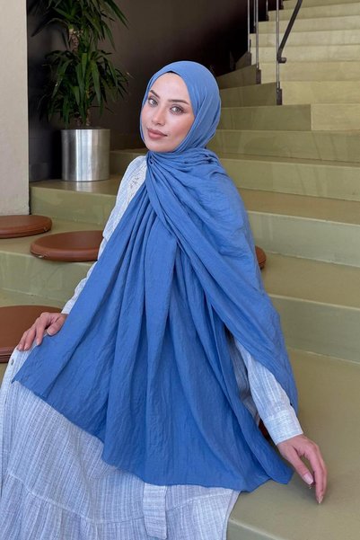 Organic Premium Shawl Blue